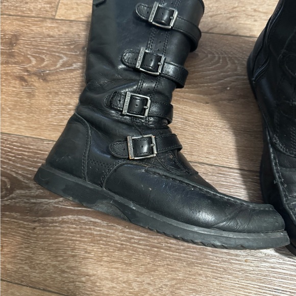 Harley-Davidson Black Leather Combat Boots - Picture 2 of 6